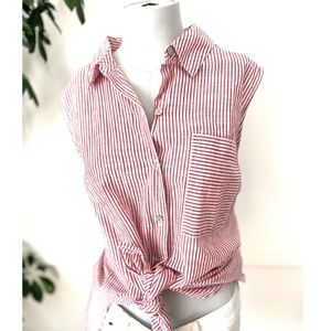 NWOT~ Faded Glory Sleeveless Button Up Top~SZ XL